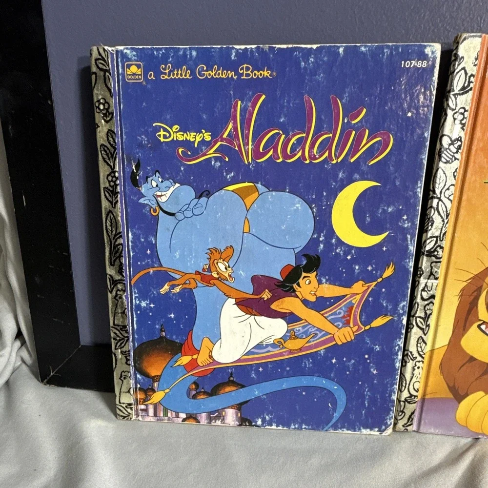 Little Golden Book Disney Lot: Aladdin, The Lion King, Mickey Mouse (1992/1994)